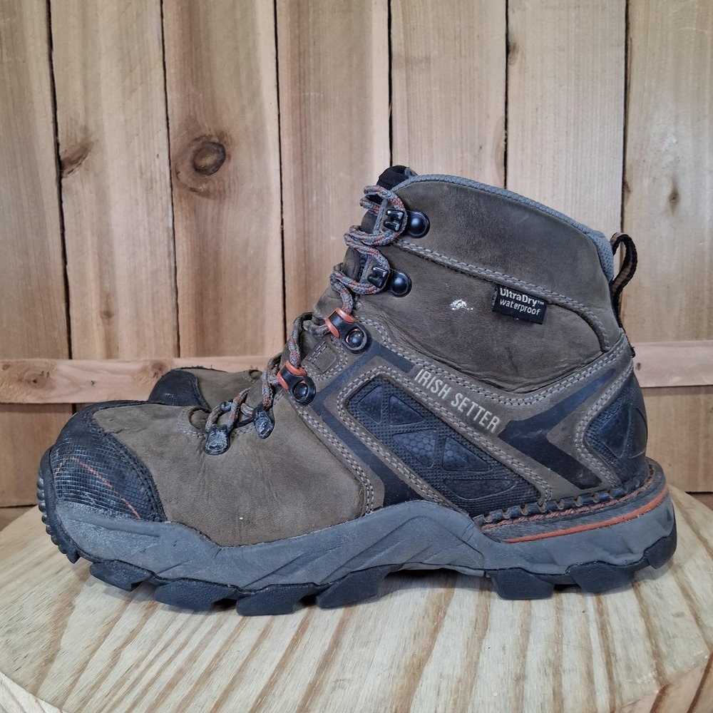 Irish Setter Crosby Work Boots Womens‎ 8 B Brown Leather Waterproof Safety Toe